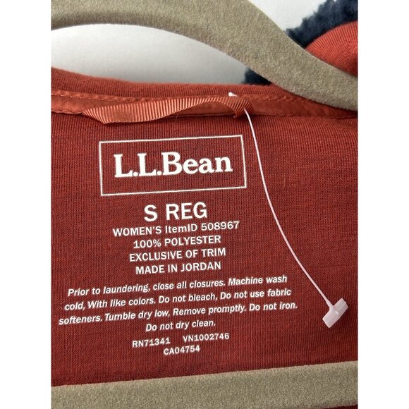 LL Bean Mountain Pile Fleece Hoodie Women SmallBlue Long Jacket Full Zip Sherpa - Picture 4 of 17